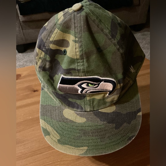 47 Other - 47: Seattle Seahawks NFL sporty active wear camo baseball cap for boys and men.